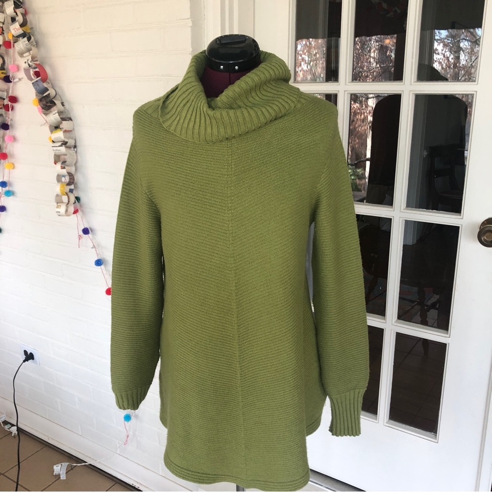 Renuar Green Cowl Neck Sweater Tunic Large
